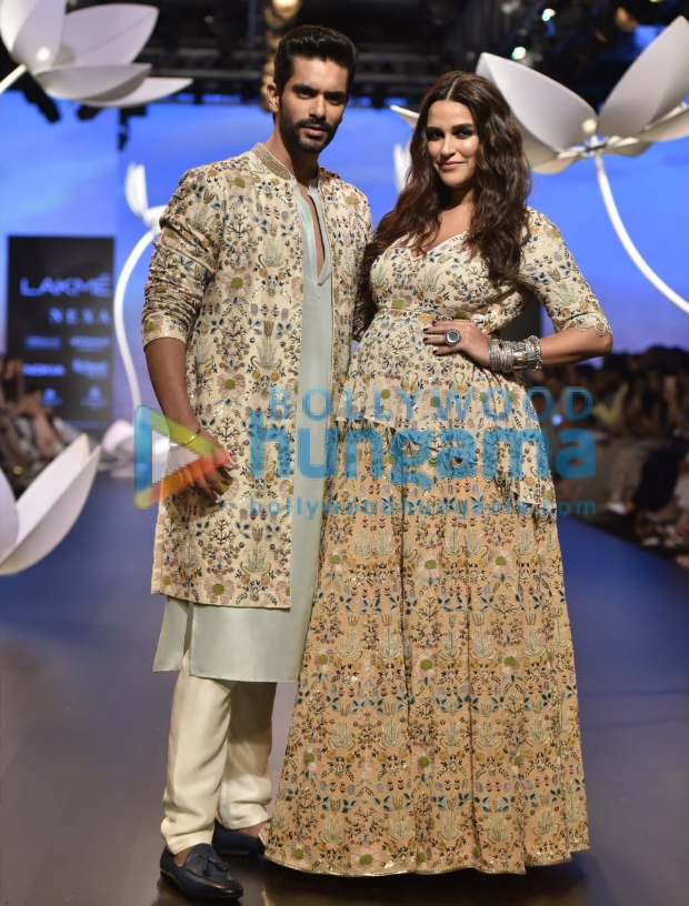 Lakme Fashion Week Winter Festive 2018: Pregnant Neha Dhupia and Angad Bedi turn showstoppers for Payal Singhal and we are SHOOK!