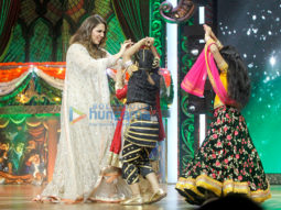 Huma Qureshi snapped on sets of the show India’s Best Dramebaaz