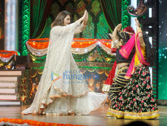 Huma Qureshi snapped on sets of the show India's Best Dramebaaz