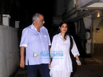Janhvi Kapoor, Khushi Kapoor and Boney Kapoor spotted at Arjun Kapoor's residence in Juhu