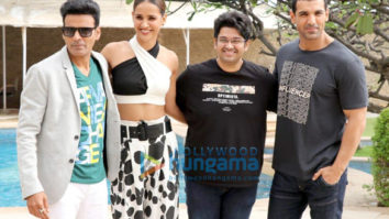 John Abraham, Aisha Sharma and Manoj Bajpayee does a photoshoot for Satyamave Jayate