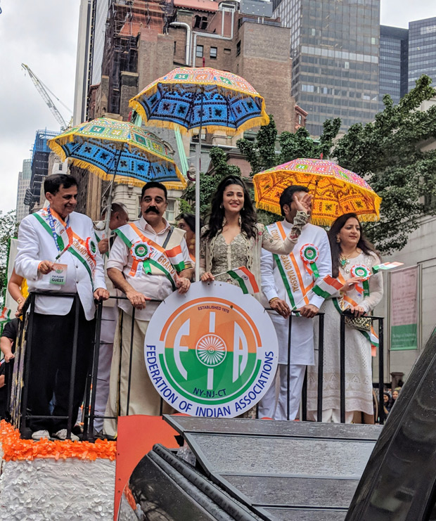 Kamal Haasan and Shruti Haasan attend the India Day Parade in New York