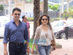 Madhuri Dixit snapped with her family