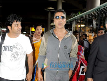 Nidhhi Agerwal and Akshay Kumar snapped at the airport