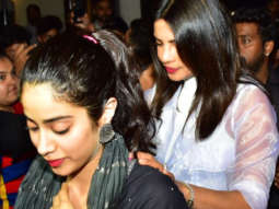 Priyanka Chopra Janhvi Kapoor and Ishaan Khatter SPOTTED at Bastain in Bandra