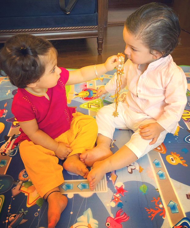 Rakshabandhan 2018 Sara Ali Khan, Ibrahim Ali Khan celebrate Rakhi with little ones Taimur Ali Khan and Inaaya Naumi Kemmu-