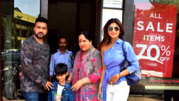 Shilpa Shetty snapped with family at Bastian in Bandra