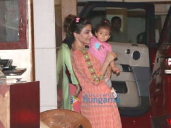 Soha Ali Khan and daughter Inaaya Naumi snapped at Saif Ali Khan's residence in Bandra