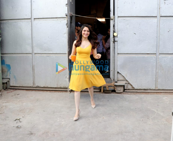 tamannaah bhatia snapped on location of a shoot in filmcity 3