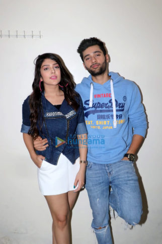 Utkarsh Sharma and Ishita Chauhan snapped promoting their film Genius at NM College