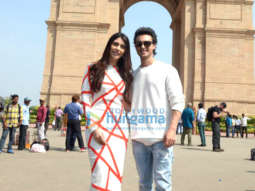 Aayush Sharma and Warina Hussain spotted at India Gate promoting LoveYatri