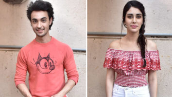 Aayush Sharma and Warina Hussain promote ‘Loveratri’ at Mehboob Studio in Bandra