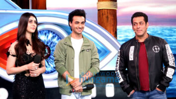 Aayush Sharma and Warina Hussain snapped promoting their film ‘LoveYatri’ on ‘Bigg Boss 12’