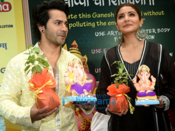 Anushka Sharma and Varun Dhawan grace the launch of Green Ganesha at Oberoi Mall