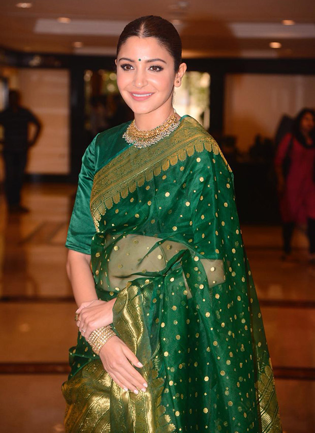 Anushka Sharma flaunts minimal makeup and a chic hairdo for an event