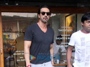 Arjun Rampal and Gabriella Demetriades spotted at Sequel Cafe in Bandra-