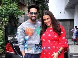 Ayushmann Khurrana snapped on sets of No Filter with Neha Dhupia