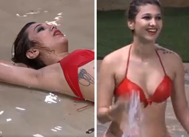 Bigg Boss 12: Jasleen Matharu slips into a skimpy red bikini, enjoys a pool date with Anup Jalota