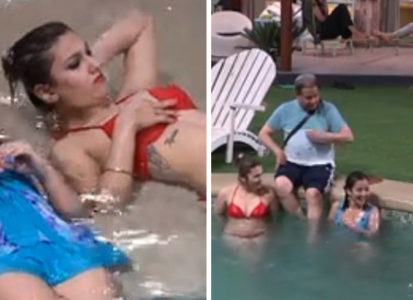 413px x 300px - Bigg Boss 12: Jasleen Matharu slips into a skimpy red bikini, enjoys a pool  date with Anup Jalota 12 : Bollywood News - Bollywood Hungama