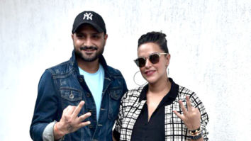 Harbhajan Singh and Neha Dhupia snapped on sets of the show #NoFilterNeha Season 3