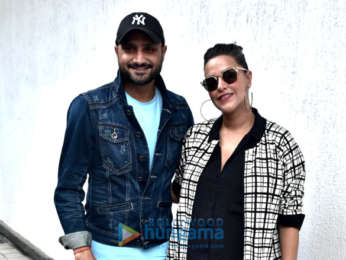Harbhajan Singh and Neha Dhupia snapped on sets of the show #NoFilterNeha Season 3