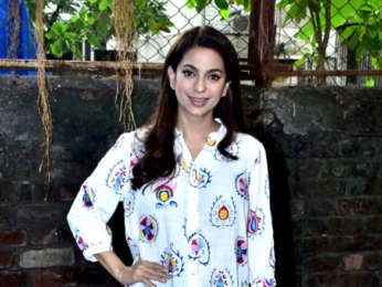 Juhi Chawla spotted after shooting for her upcoming flim at Mehboob Studio