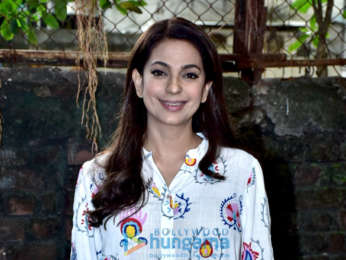 Juhi Chawla spotted after shooting for her upcoming flim at Mehboob Studio