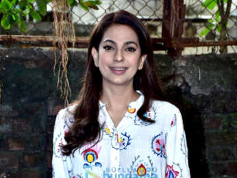 Juhi Chawla spotted after shooting for her upcoming flim at Mehboob Studio
