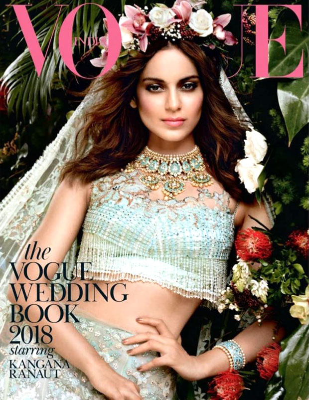 Kangana Ranaut comes alive as a genteel & elegant angel in a mint green lehenga for Vogue, long gone is her bad-ass image!
