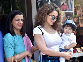 Kangana Ranaut snapped with her family at Bastian