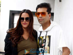 Karan Johar and Neha Dhupia snapped on sets of the show No Filter Neha
