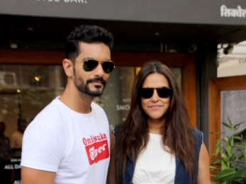 Neha Dhupia and Angad Bedi spotted at Sequel cafe in Bandra
