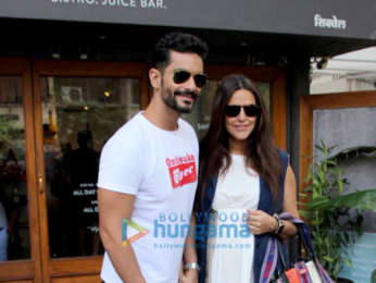 Neha Dhupia and Angad Bedi spotted at Sequel cafe in Bandra