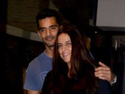 Neha Dhupia and Angad Bedi spotted at Soha Ali Khan’s home
