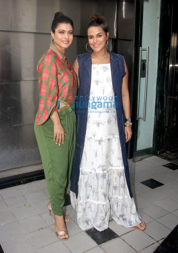 neha dhupia and kajol spotted before the shoot of no filter neha 1