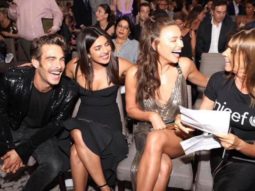 Priyanka Chopra shares a fun moment with model Jon Kortajarena, Irina Shayk and Carine Roitfeld