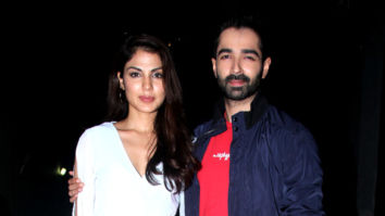 Rhea Chakraborty and Varun Mitra spotted at Vishesh films office