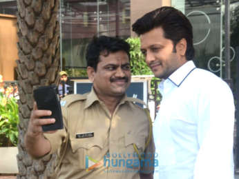 Riteish Deshmukh, Smita Thackeray and her son snapped at BKC