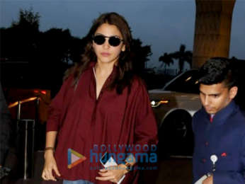 Sanya Malhotra, Anushka Sharma and Varun Dhawan snapped at the airport