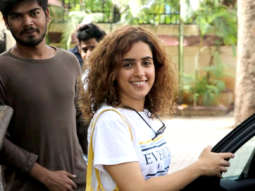 Sanya Malhotra spotted at Silver Beach Cafe in Juhu