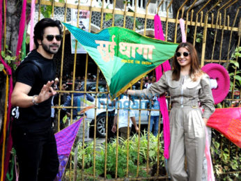 Varun Dhawan and Anushka Sharma snapped at Wilson College to promote Sui Dhaaga - Made In India