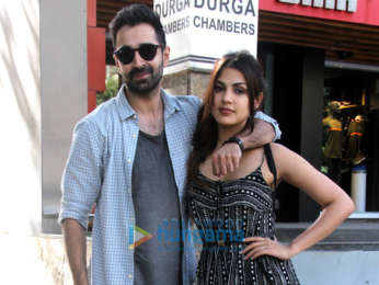 Varun Mitra and Rhea Chakraborty spotted at Vishesh Films' office in Khar