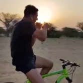 Akshay Kumar shadow boxes while cycling and it is definitely worth a watch