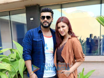 Arjun Kapoor and Parineeti Chopra snapped promoting their movie Namaste England at Novotel, Juhu