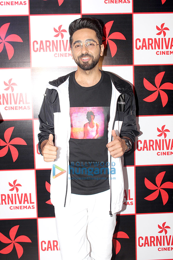 ayushmann khurrana visited sangam carnival cinemas to see public reaction for his film andhadhun 3