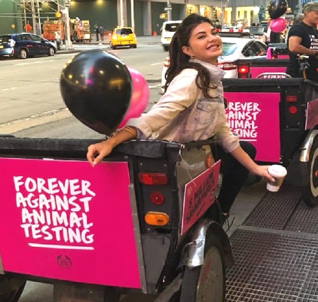 Jacqueline Fernandez expresses her views against animal testing at the UN