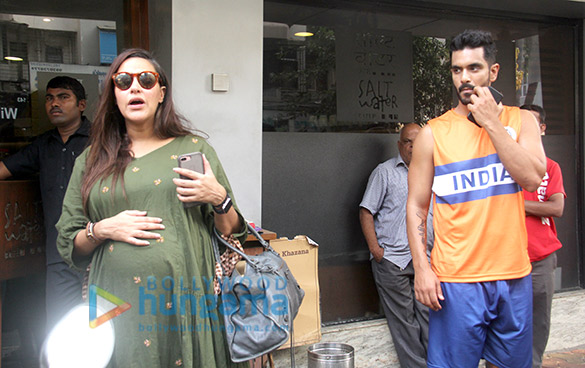 neha dhupia and angad bedi snapped at salt water cafe in bandra 5