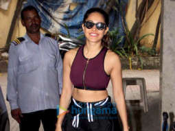 Nushrat Bharucha snapped at the gym