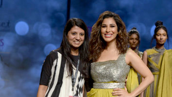 Sophie Choudry walks the ramp in an abstract design by Megha Jain Madaan
