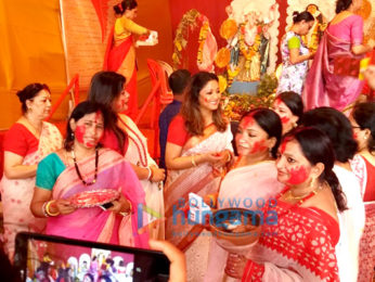 Tanushree Dutta snapped during Durga Puja celebrations